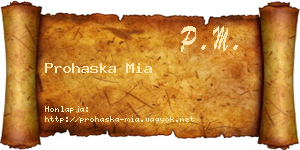 Prohaska Mia névjegykártya